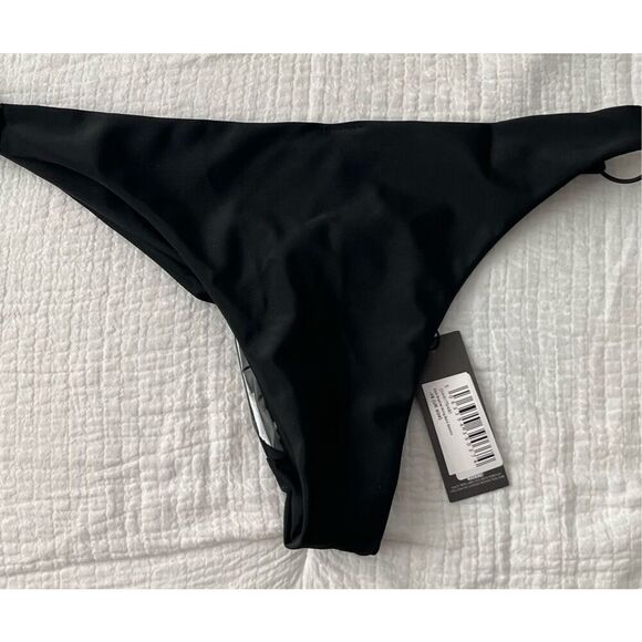 PrettyLittleThing black Brazilian string bikini bottoms NEW NWT - Picture 6 of 7